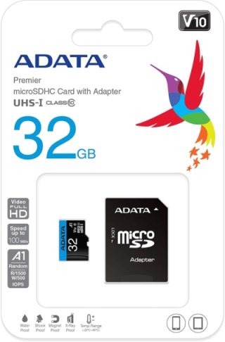 ADATA 32GB MicroSDHC UHS-I CLASS 10 (с адаптер)