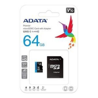 ADATA 64GB MicroSDXC UHS-I Class 10 (с адаптер)