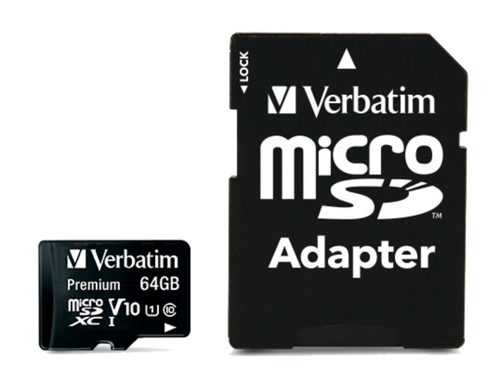 Verbatim Premium micro SDXC 64GB Class 10 (с адаптер)