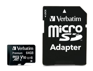 Verbatim Premium micro SDXC 64GB Class 10 (с адаптер)
