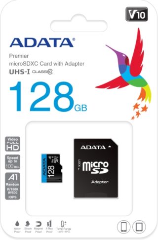 ADATA 128GB MicroSDXC UHS-I CLASS 10 (с адаптер)
