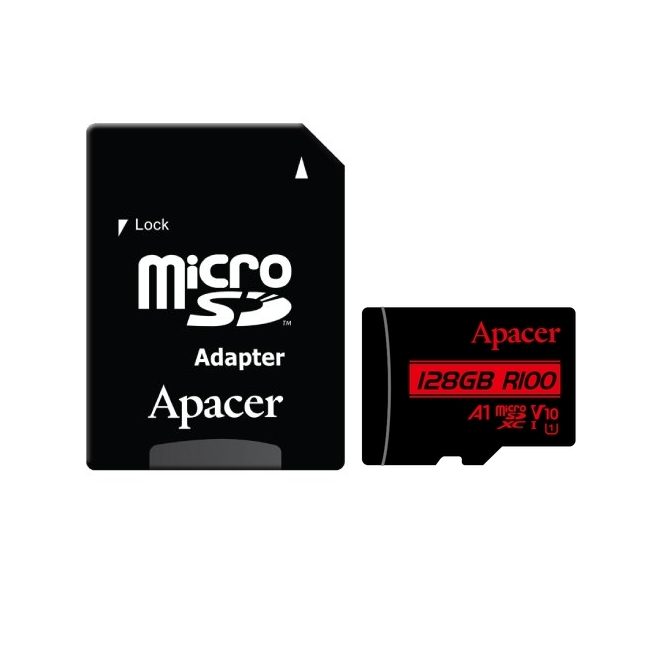Apacer 128GB microSDHC/SDXC UHS-I U1 V10 A1 (1 адаптер)
