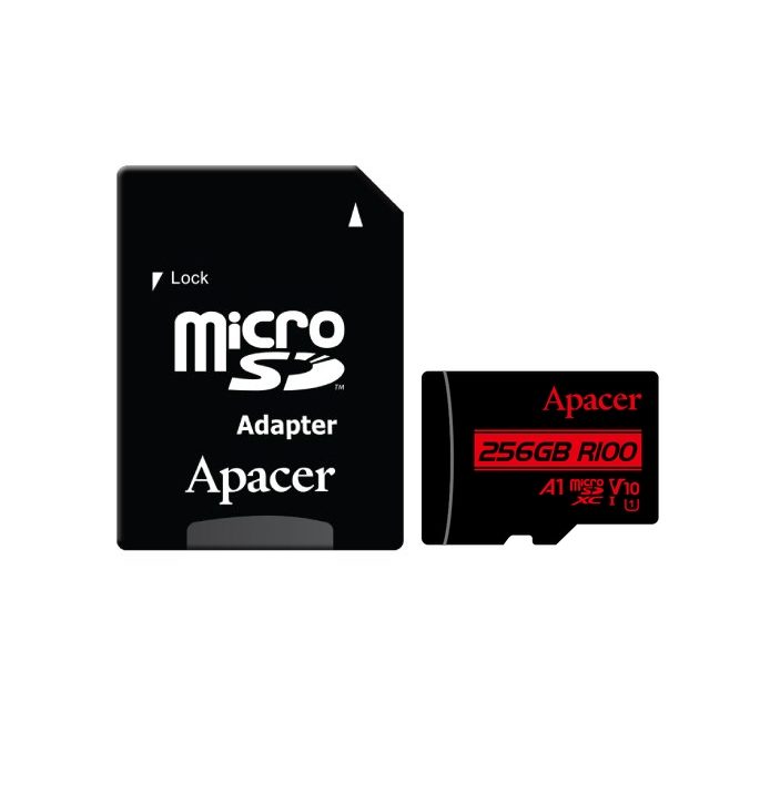 Apacer 256GB microSDHC/SDXC UHS-I U1 V10 A1 (1 адаптер)