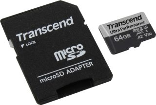 Transcend 64GB micro SD с адаптер UHS-I U3 A2 Ultra Performance