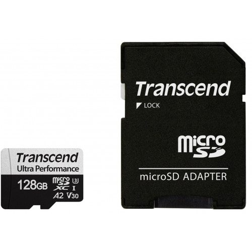 Transcend 128GB micro SD карта с адаптер UHS-I U3 A2 Ultra Performance