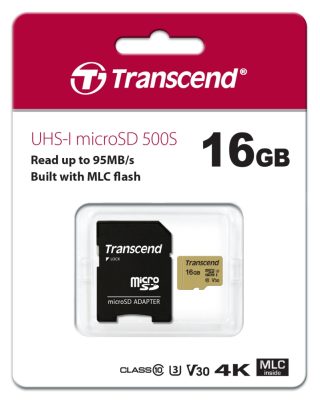 Transcend 16GB micro SD UHS-I U3 (с адаптер), MLC