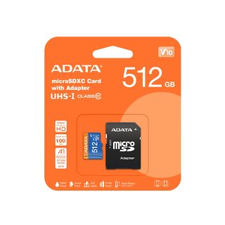ADATA 512GB MicroSDXC UHS-I Class 10 (с адаптер)