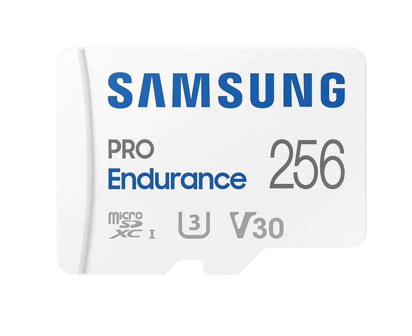 Samsung 256 GB micro SD PRO Endurance, с адаптер, Class10, водоустойчива, магнитоустойчива, температурноустойчива, рентгеновоустойчива, четене 100 MB/s - запис 40 MB/s