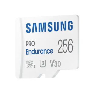 Samsung 256 GB micro SD PRO Endurance, с адаптер, Class10, водоустойчива, магнитоустойчива, температурноустойчива, рентгеновоустойчива, четене 100 MB/s - запис 40 MB/s