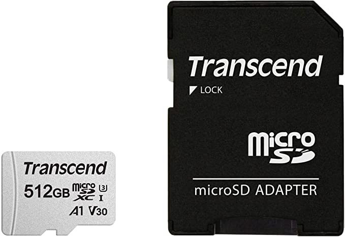 Transcend 512GB microSD карта с адаптер UHS-I U3 A1