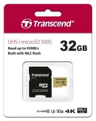 Transcend 32GB micro SD UHS-I U3 (с адаптер), MLC