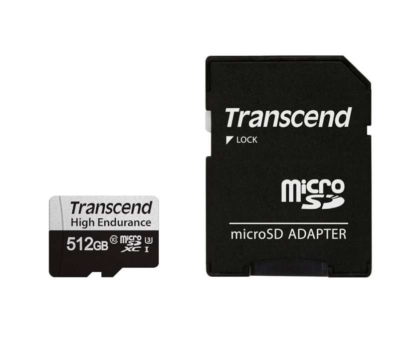 Transcend 512GB High Endurance microSDXC карта с адаптер, UHS-I U3
