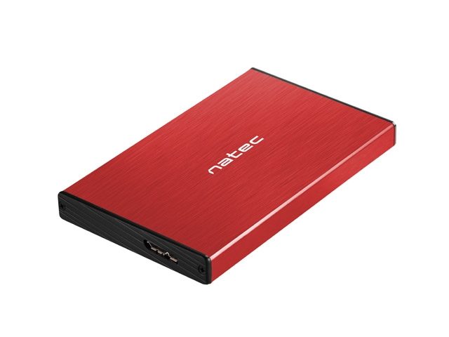 Natec външна кутия за HDD/SSD Rhino Go SATA 2.5" USB 3.0 Червена