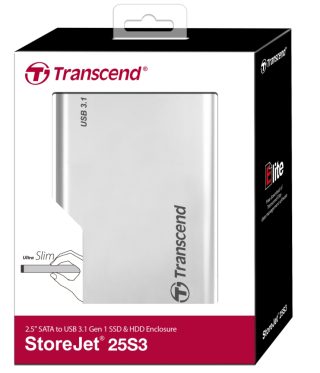 Transcend 0GB StoreJet 2.5" (SATA), USB 3.1, Aluminum housing
