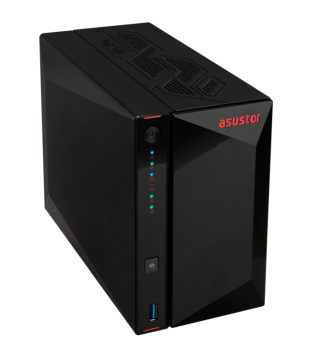 Asustor Nimbustor AS5402T, 2-Bay NAS, Quad-Core 2.0GHz процесор, Dual 2.5GbE порта, 4GB SO-DIMM DDR4 (макс. 16GB), четири M.2 SSD слота (без дискове), 3x USB 3.2 Gen 2, WOW, WOL, AES-NI, черен