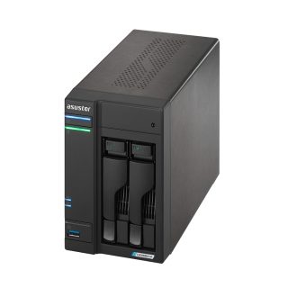 Asustor Lockerstor AS6702T, 2 Bay NAS, Intel Jasper Lake 4C 2.0 GHz, 4GB DDR4 SODIMM, M.2 NVMe x4 слота (без дискове), USB 3.2 Gen 2x2, Dual 2.5GbE портове, WOW (Wake on WAN), AES-NI хардуерно криптиране, MyArchive (поддръжка btrfs и snapshot), SSD Caching