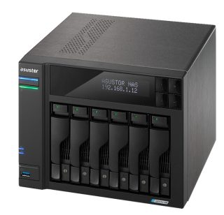 Asustor Lockerstor AS6706, 6-bay NAS, Intel Jasper Lake Quad-Core 2.0GHz, 8GB DDR4 RAM, 2.5GbE x 2, M.2 SSD слотове x 4 (без дискове), USB 3.2 Gen 2x2, безолтов монтаж, с гореща смяна, хардуерно криптиране, MyArchive, EZ connect, EZ Sync, черен