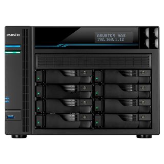 Asustor Lockerstore 8 AS6508T, 8-Bay NAS, Intel Atom C3538 Quad-Core (Denverton 2.1 GHz), 8 GB DDR4 (Max 32 GB), 10 GbE x2, 2.5 GbE x2, USB 3.2 Gen 1 x2, 8 x 2.5"/3.5" SATA HDD/SSD, 2x M.2 PCIe (NVMe) или SATA SSD, с заключваща се кутия, AES-NI хардуерно криптиране