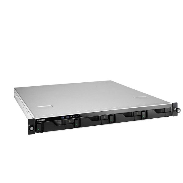 Asustor AS6504RD, 1U 4-bay NAS, Intel Atom C3538 Quad-Core, 8GB DDR4 (макс. 128GB), 2 x 2.5G 2 x GLAN, PCIe Gen3 x8 (x4 link), 4 USB 3.2 Gen 1, резервно захранване 250W, Rail Kit