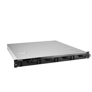 Asustor AS6504RD, 1U 4-bay NAS, Intel Atom C3538 Quad-Core, 8GB DDR4 (макс. 128GB), 2 x 2.5G 2 x GLAN, PCIe Gen3 x8 (x4 link), 4 USB 3.2 Gen 1, резервно захранване 250W, Rail Kit