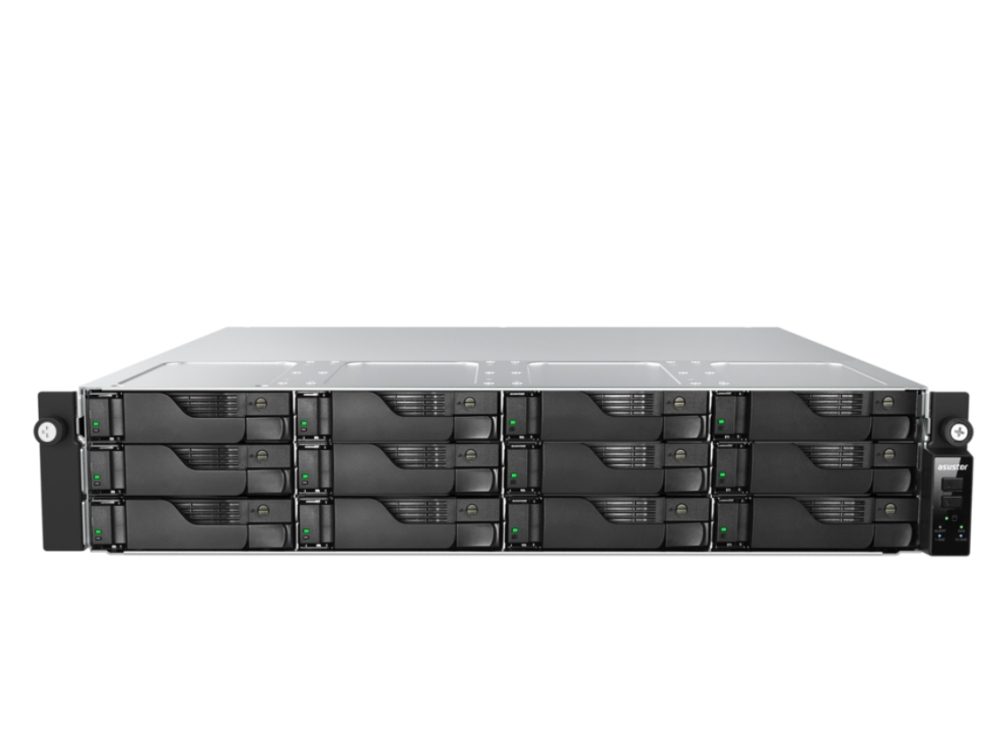 Asustor AS7212RDX 2U 12-bay NAS, AMD Ryzen 7 Pro 7745 Octa-Core 3.8GHz (до 5.3GHz), 16GB ECC DDR5-4800 UDIMM (макс. 192GB), 12x SATA3 6Gb/s; 3.5"/2.5" HDD/SSD, 1x M.2 NVMe слот (PCIe Gen5 x4), 2x GLAN 2x 10GLAN (10G/1G), резервирано 550W, Rail Kit, черен