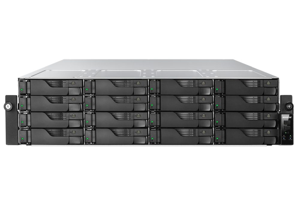 Asustor AS7216RDX, 3U 16-bay NAS, AMD Ryzen 7 Pro 7745 Octa-Core 3.8GHz (до 5.3GHz), 16GB ECC DDR5-4800 UDIMM (макс. 192GB), 12x SATA3 6Gb/s; 3.5"/2.5" HDD/SSD, 1x M.2 NVMe слот (PCIe Gen5 x4), 2x GLAN 2x 10GLAN (10G/1G), резервирано 550W, Rail Kit, черен