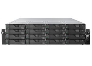 Asustor AS7216RDX, 3U 16-bay NAS, AMD Ryzen 7 Pro 7745 Octa-Core 3.8GHz (до 5.3GHz), 16GB ECC DDR5-4800 UDIMM (макс. 192GB), 12x SATA3 6Gb/s; 3.5"/2.5" HDD/SSD, 1x M.2 NVMe слот (PCIe Gen5 x4), 2x GLAN 2x 10GLAN (10G/1G), резервирано 550W, Rail Kit, черен
