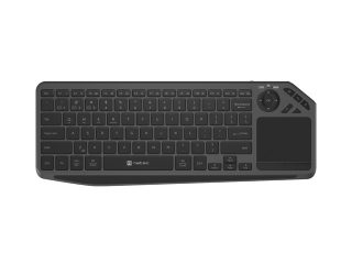 Клавиатура Natec Turbot 2, US, безжична, BT, 2.4GHz, X-Scissors с тъчпад за Smart TV, черно-сива