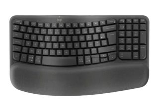 Logitech Wave Keys безжична ергономична клавиатура - Graphite - US International - 2.4GHz/BT