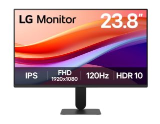 Монитор LG 24U41YA-B, 23,8" IPS, 1ms MBR, 5ms (GtG at Faster), 120Hz, 1500:1, HDR 10 / sRGB 99%, Dynamic Action Sync, 250 cd/m2, Full HD 1920x1080, AMD FreeSync, VRR, Eye-care, LG Switch, Reader Mode, D-Sub, HDMI, Tilt, Черен
