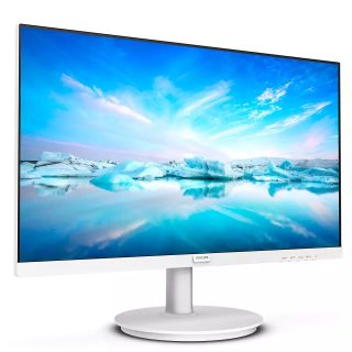 Монитор Philips 241V8AW, 23.8" IPS WLED, 1920x1080@75Hz, 4ms GtG, 250cd/m², 1000:1, Mega Infinity DCR, Adaptive Sync, FlickerFree, Low Blue Mode, 2Wx2, Tilt, D-SUB, HDMI, Бял