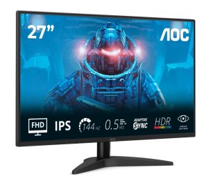 AOC 27B36X, 27" IPS WLED, 1920x1080@144Hz, 4ms GtG, 0.5ms MPRT, 300cd/m², 1500:1, DCR 20M:1, Adaptive Sync, FlickerFree, Low Blue Light, Tilt, HDMI, DP