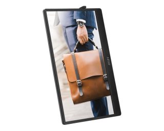 MSI PRO MP161 E2, Преносим монитор, 15.6" FHD IPS, ултра тънък дизайн 1.08 см, свързване със смартфон, Display Kit приложение, MSI EyesErgo, вградена ергономична сгъваема стойка, вградени говорители 2x 1.5W, 2x USB Type-C (DP 1.2a, 15W PD), mini HDMI, 4ms, 0.75 кг