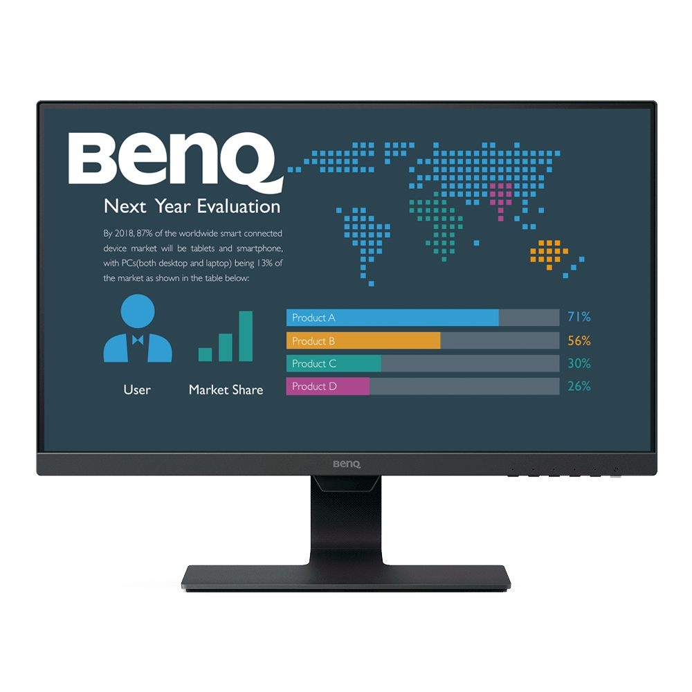 BenQ BL2480 23.8" IPS монитор, 1920x1080 FHD, Eye Care, 5ms, 72% NTSC, Flicker-free, B.I., LBL, 1000:1, DCR 20M:1, 8 bit, 250cd/m2, VGA, HDMI, DP, Audio Line In, говорители, Tilt, Slim Bezel Design, черен