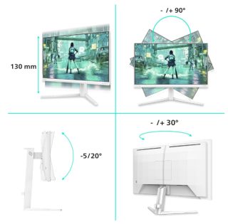 Монитор Philips 24M2N3201P, 23.8" Fast IPS WLED, 1920x1080@260Hz (OC, Native 240Hz), 1ms GtG, 0.3ms MPRT, 300cd/m2, 1000:1, Adaptive Sync, Low Blue Mode, FlickerFree, Tilt, Height Adjust, Pivot, Swivel, HDMI, DP