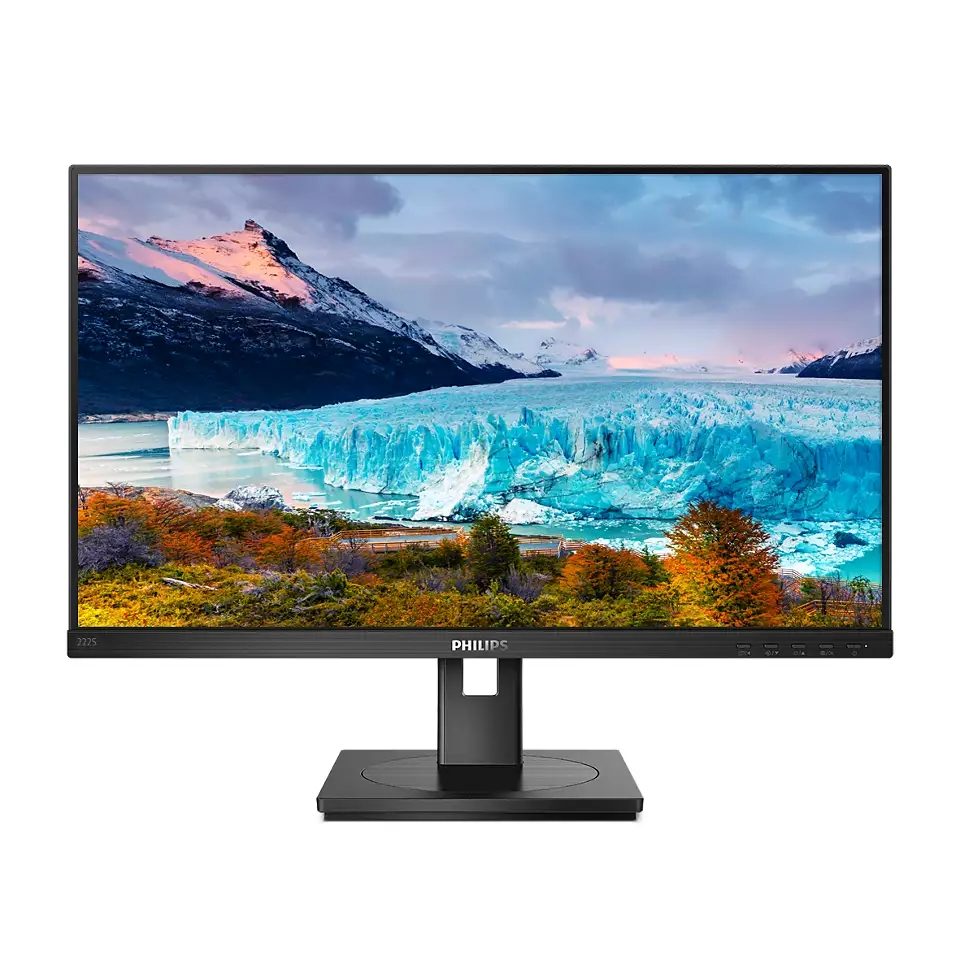 Монитор Philips 222S1AE, 21.5" IPS WLED, 1920x1080@75Hz, 4ms GtG, 250cd/m², 1000:1, DCR 50M:1, Adaptive Sync, FlickerFree, Low Blue Mode, 2Wx2, Tilt, Height Adjust, Pivot, Swivel, D-SUB, DVI, HDMI, DP