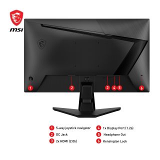 Монитор MSI G255F, 24.5", Rapid IPS, 180Hz, 1ms, 1920x1080 FHD, Anti-glare, Adaptive-sync, Night Vision, Frameless, Anti-Flicker