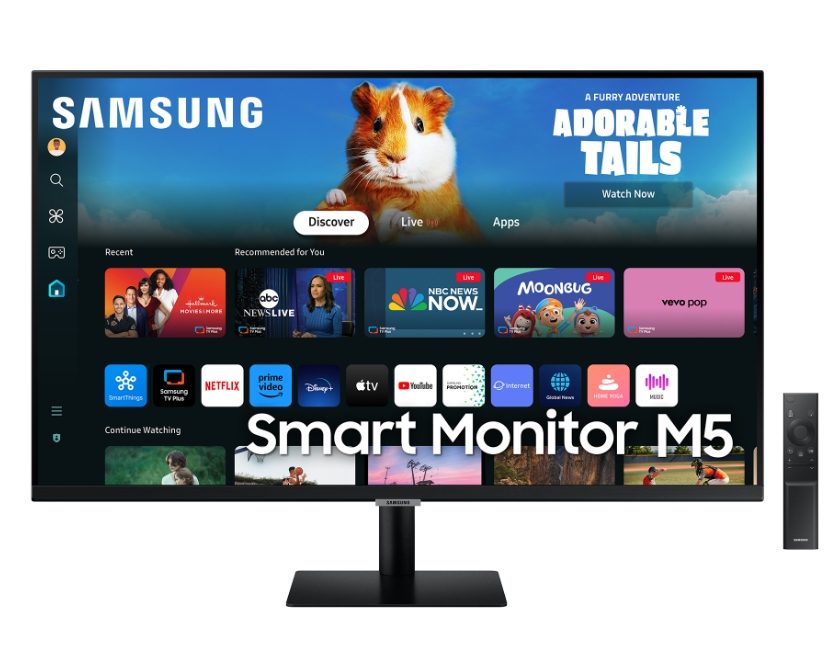 Samsung 27DM500 27" VA LED смарт монитор, 1920x1080, 2xUSB 2.0, 2xHDMI 1.4, Wi-Fi 5, Bluetooth, високоговорители, черен