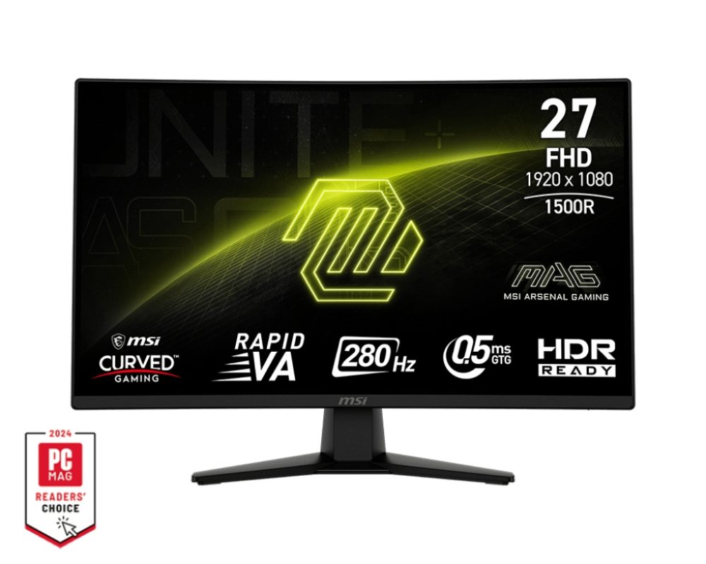 MSI MAG 274CXF 27" Извит гейминг монитор, Rapid VA, 280Hz, 0.5ms, Full HD, FreeSync Premium, HDR Ready