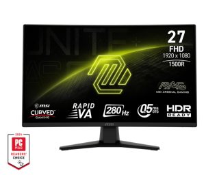 MSI MAG 274CXF 27" извит геймърски монитор, Rapid VA, 280Hz, 1920x1080, FreeSync Premium, HDR Ready, черен