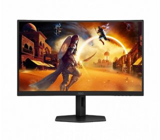 AOC C27G4ZXU 27" извит 1500R VA WLED геймърски монитор, 1920x1080@280Hz, 1ms GtG, 0.3ms MPRT, 300cd/m², 4000:1, 80M:1 DCR, Adaptive Sync, FlickerFree, Low Blue Light, 2Wx2, Tilt, регулиране на височина, завъртане, 2xHDMI, DP, USB хъб