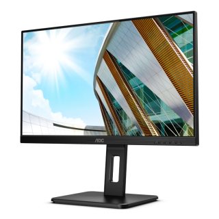 Монитор AOC Q24P2Q, 23.8" IPS WLED, 2560x1440@75Hz, 4ms GtG, 250cd/m2, 1000:1, DCR 50M:1, FlickerFree, Low Blue Light, 2Wx2, Tilt, Height Adjust, Pivot, Swivel, D-SUB, HDMI, DP, USB hub