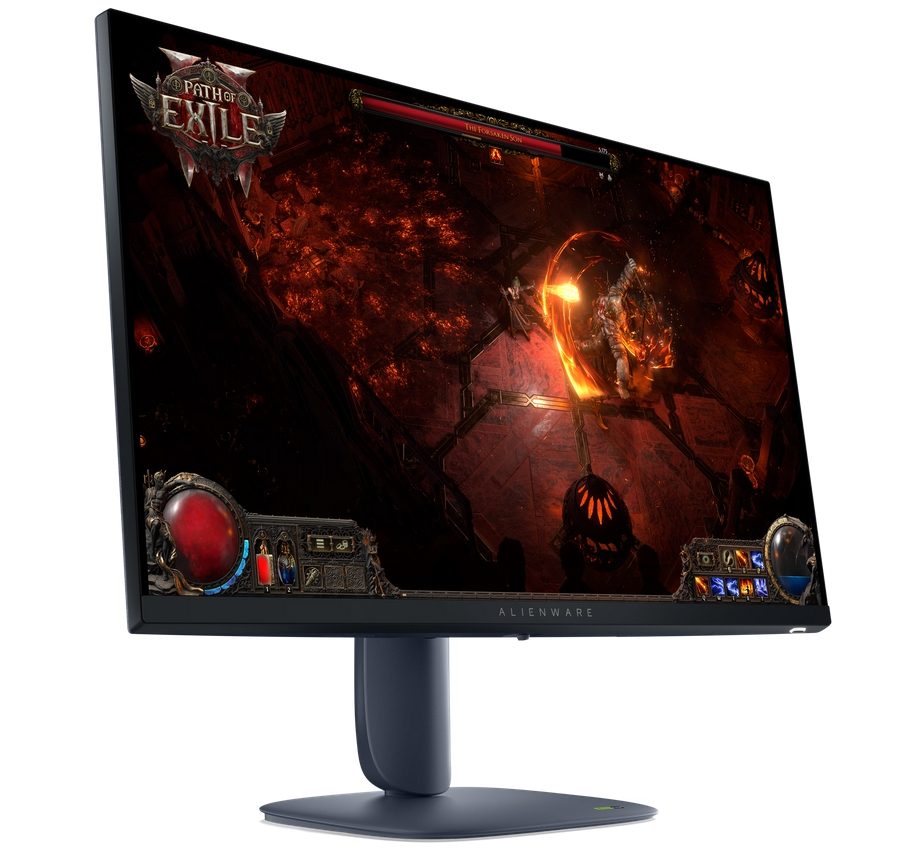 Монитор Dell Alienware AW2725DM, 27" LED, IPS AG, WQHD 2560 x 1440, 95% DCI-P3, NVIDIA G-SYNC, AMD FreeSync, 180Hz, 1ms GtG, 1000:1, 400 cd/m2, HDMI, DP, USB HUB, регулиране на височина, Pivot, Swivel, Tilt, PIP, PBP, черен