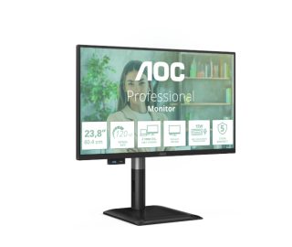 AOC 24P4CV 23.8" IPS WLED монитор, 1920x1080@120Hz, 4ms GtG, 300cd/m², 1500:1, 50M:1 DCR, Adaptive Sync, FlickerFree, Anti-Blue Light, 2Wx2, Tilt, Height Adjust, Pivot, Swivel, HDMI, DP, USB hub, RJ45