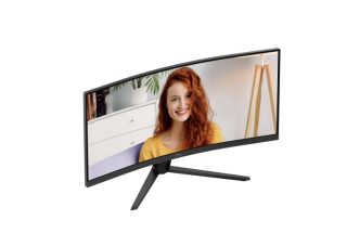 AOC CU34B3E, 34" извит 1500R, VA, WLED, 3440x1440@120Hz, 4ms GtG, 1ms MPRT, 300cd/m2, 3500:1, 50M:1 DCR, Adaptive Sync, FlickerFree, Low Blue Mode, Tilt, HDMI, DP