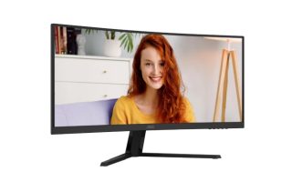 AOC CU34B3E, 34" извит 1500R, VA, WLED, 3440x1440@120Hz, 4ms GtG, 1ms MPRT, 300cd/m2, 3500:1, 50M:1 DCR, Adaptive Sync, FlickerFree, Low Blue Mode, Tilt, HDMI, DP