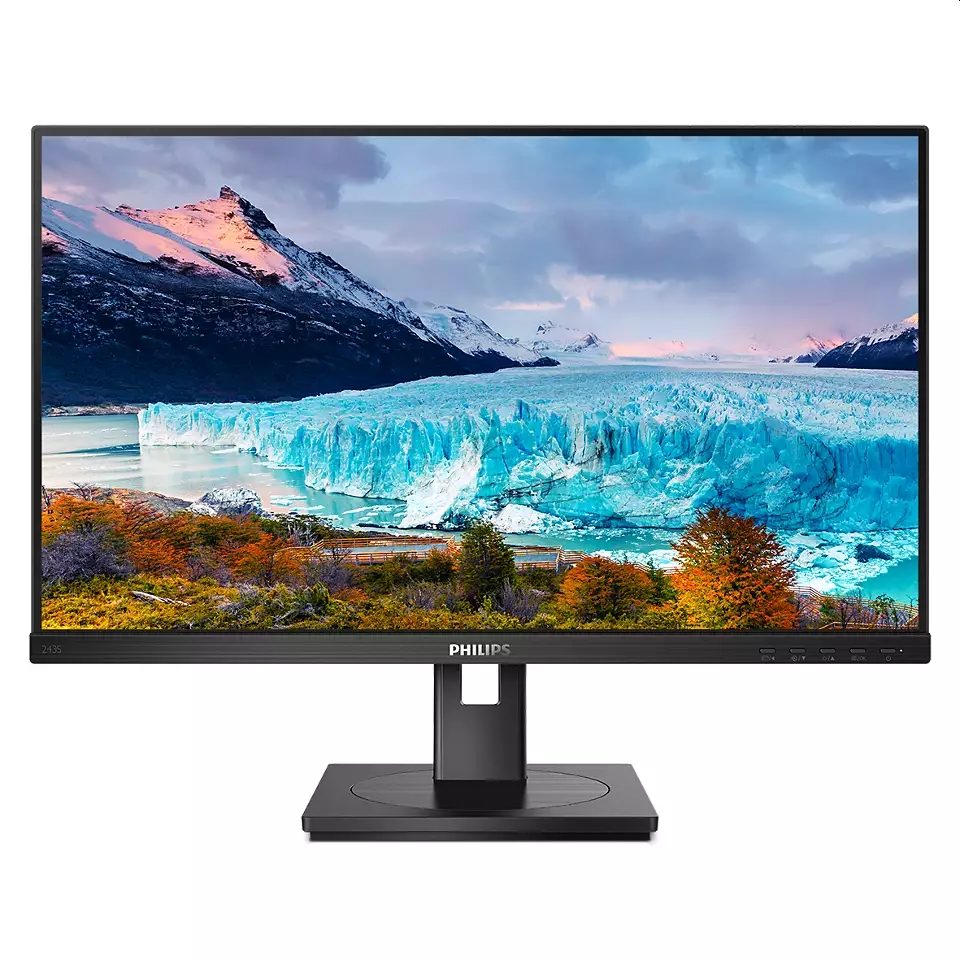 Philips 243S1 23.8" Широк IPS LED монитор, 4 ms, 1000:1 50M:1 DCR, 250cd/m2, 1920x1080@75Hz, HDMI, DVI, USB-C 3.2, Tilt, Pivot, Swivel, Height Adjust, Speakers, Black