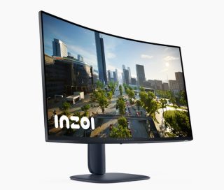 Dell Alienware AW3225DM, 31.5" Извит WQHD LED монитор, VA, 1ms GTG, 3000:1, 400 cd/m2, 2560x1440, 180 Hz, 95% DCI-P3, HDR, VRR, AMD FreeSync, VESA AdaptiveSync, HDMI, DP, USB 5Gbps, PIP, PBP, регулиране на височината, наклон, черен