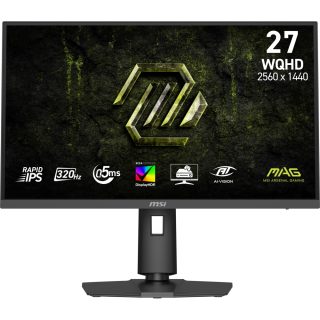 MSI MAG 274QPF X32 Gaming Monitor, 27", 0.5ms, 320Hz Rapid IPS, 2560x1440, G-SYNC, AMD FreeSync Premium, AI Vision, Console Mode, HDR400, 300nits AG, 1.07B, 1000:1, 100M:1, DP(1.4a), 2xHDMI(2.1), Headphone out, Pivot, Heigh Adj., VESA 100, Black, 6.7kg
