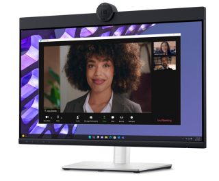 Dell P2424HEB 23.8" Video Conferencing монитор, FullHD (1920x1080), IPS, 5ms, 1000:1, 250 cd/m², 99% sRGB, HDMI, DP, USB-C, USB 3.2 hub, RJ45, 4MP RGB + IR 2K камера, 2x цифров микрофон, 2x 5W високоговорител, регулиране на височина, Pivot, Swivel, Tilt, Черен